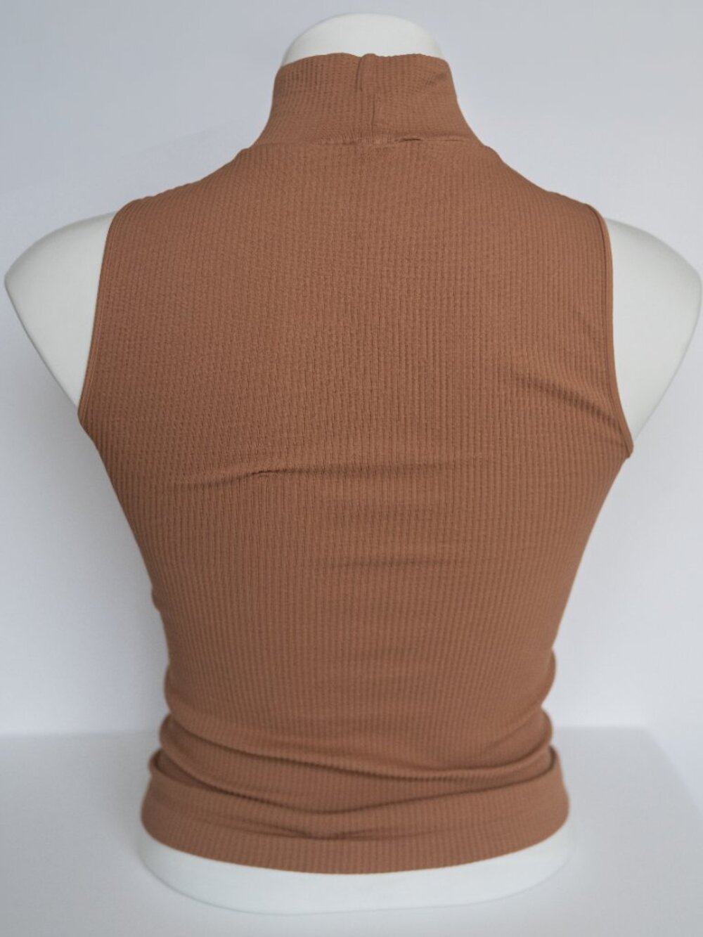 High Neck Ribbed Tank - Picture 2 of 3